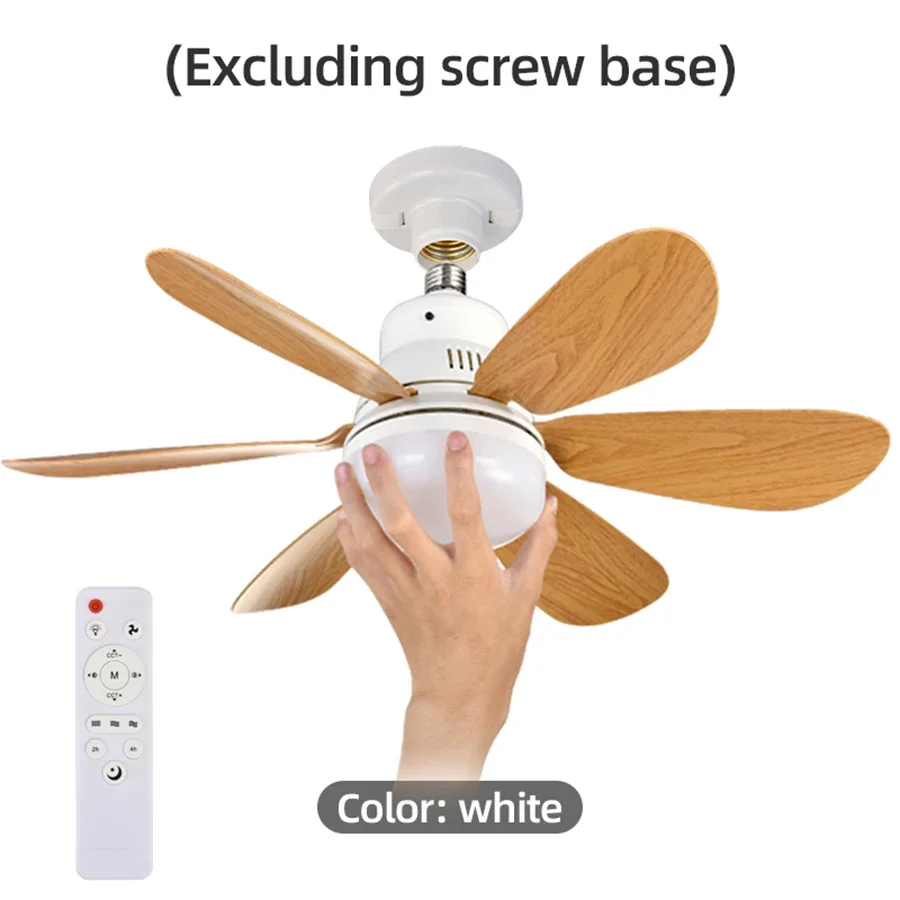 Hogar E26 E27 LED ventilador de techo luz Control remoto inalámbrico con luces nocturnas de atenuación continua ventilador inteligente para habitación Oficina estudio