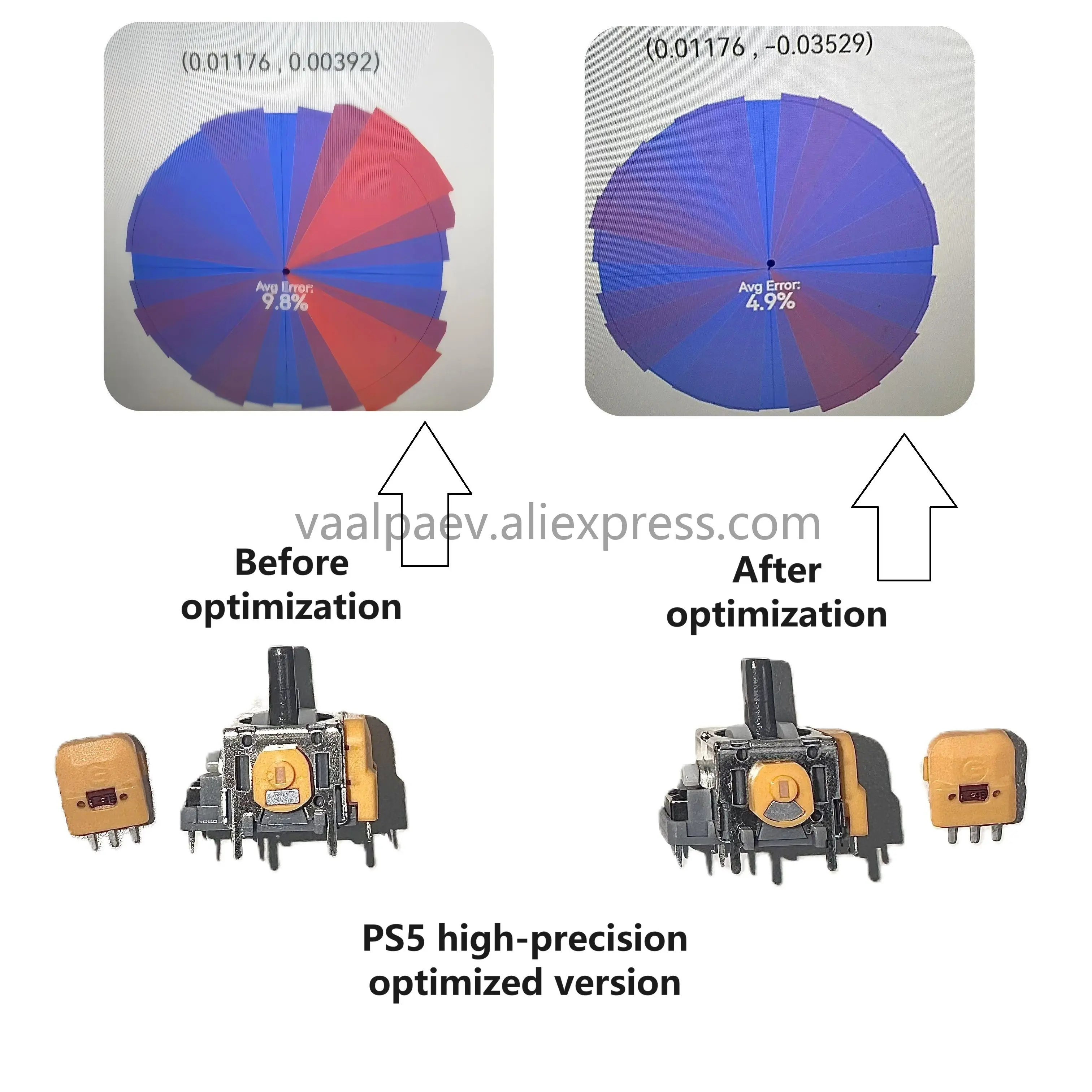 Para PS5 efecto Hall Joystick analógico V5 PlayStation 5 DualSense alta precisión optimizada antivaho sin Jitter sin retraso