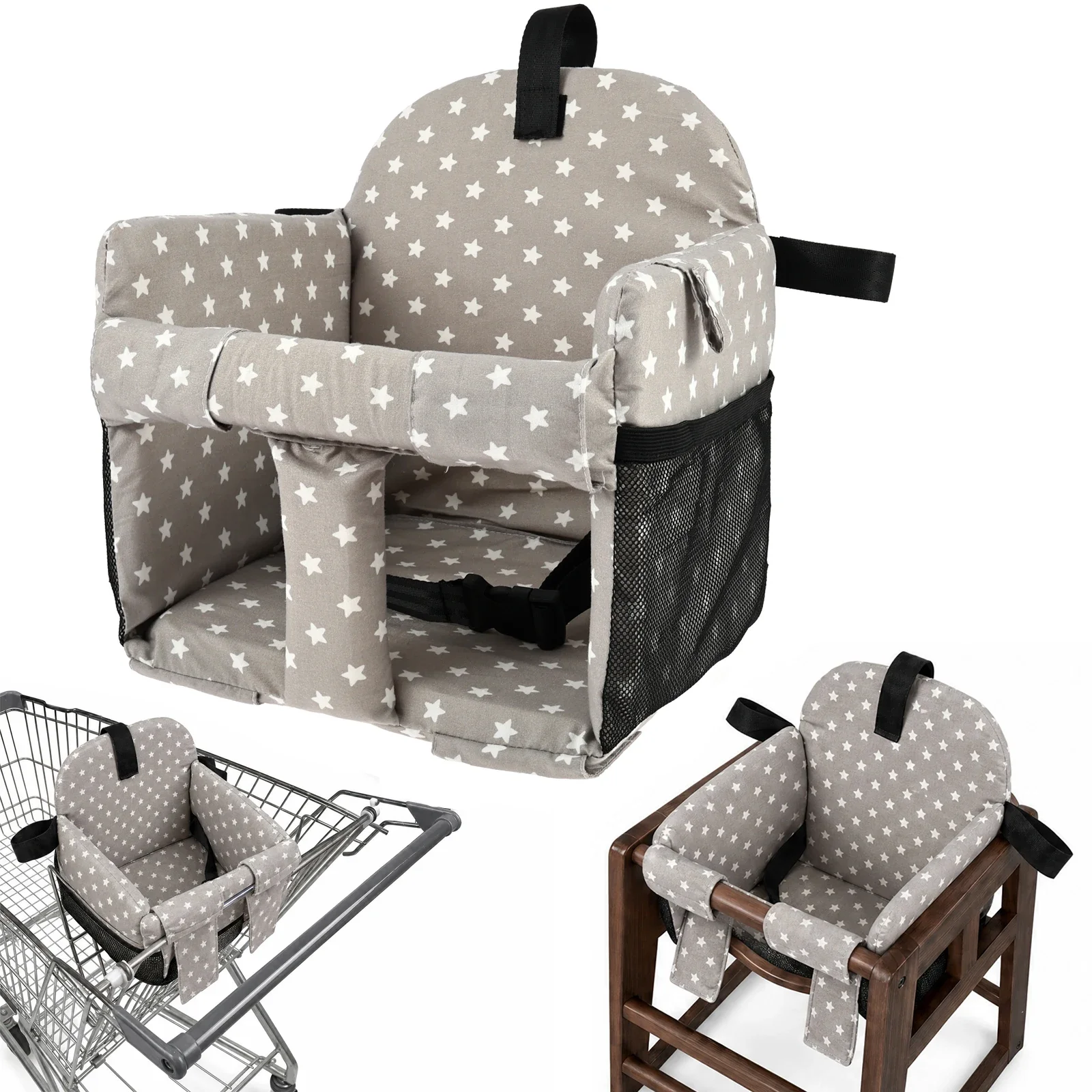 Fundas para sillas altas de bebé, asiento para carrito de compras, espuma transpirable para silla infantil, cojines cómodos, funda de tela para asiento