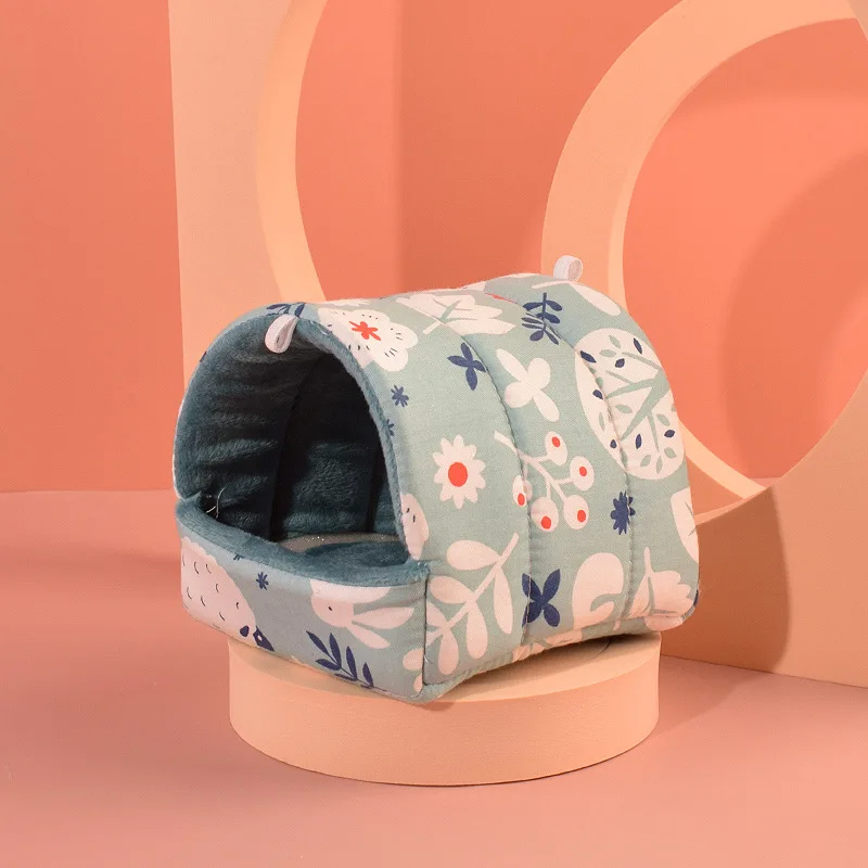 Mini jaula bonita para conejo, ardilla, estera de algodón cálida para invierno, nido de conejillo de indias, casa para hámster, Animal PEQUEÑO, cama para dormir, jaula colgante para mascotas