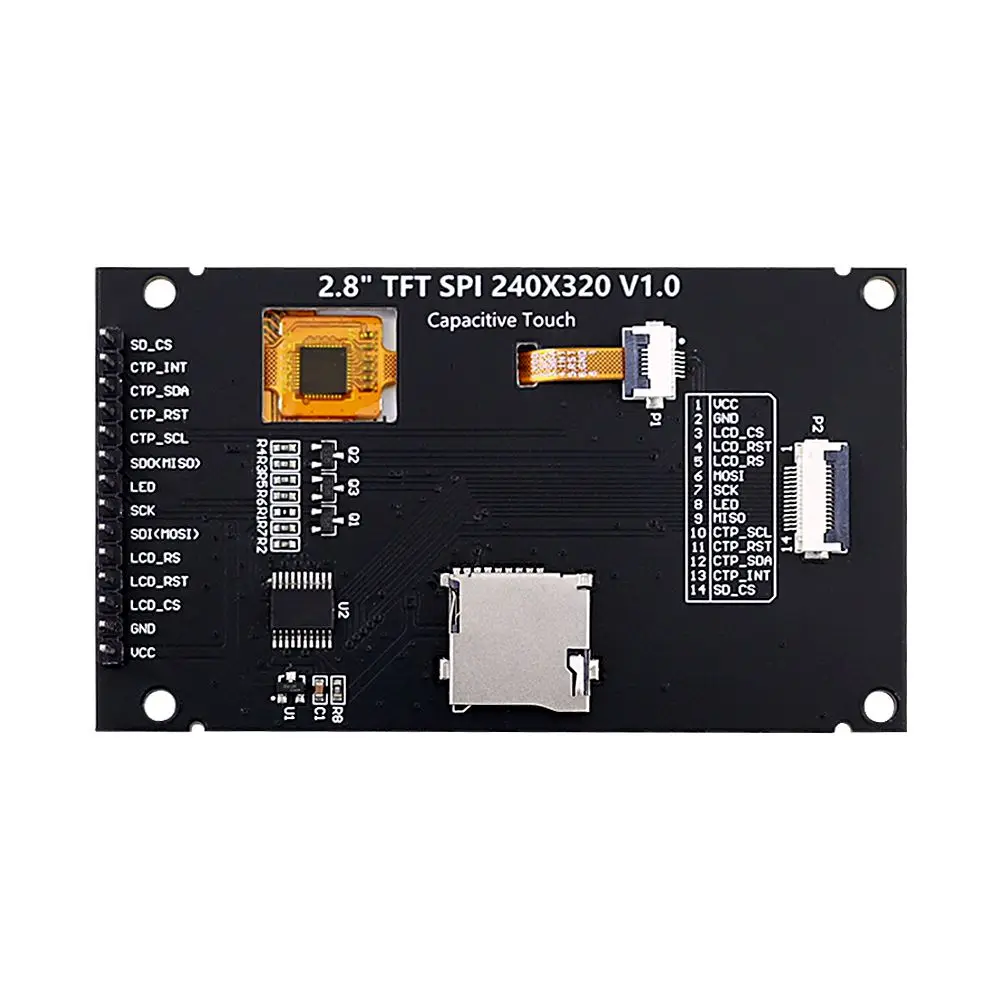 Elecrow Módulo SPI de 2,8 pulgadas Pantalla táctil capacitiva IPS TFT Controlador 240x320 ILI9341 para campos industriales de electrónica de consumo