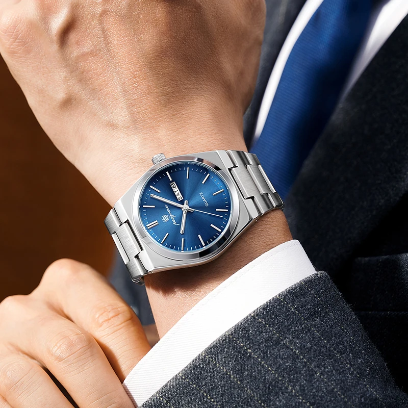 Reloj de Lujo para Hombre Marca PAAZOMU, Relojes de Alta Calidad para Estudiantes, Reloj de Cuarzo de Acero Inoxidable con Fecha para Hombres y Jóvenes, Reloj Hombre