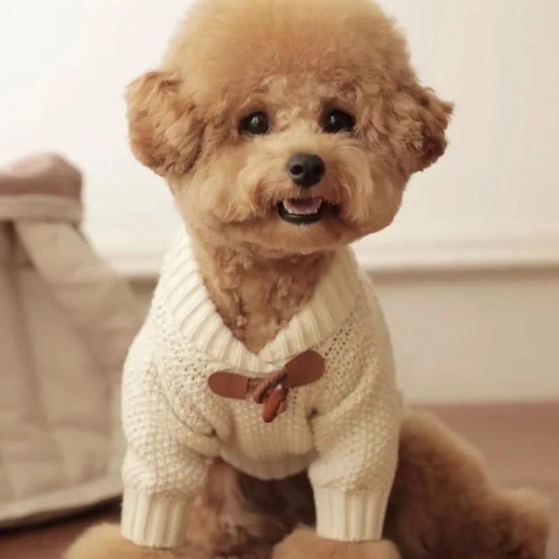 Suéter clásico para perros, ropa de invierno para perros, cárdigan, abrigo cálido para perros, ropa para Chihuahua Bichon Yorkie, chaqueta tejida para gatos, disfraz para cachorros