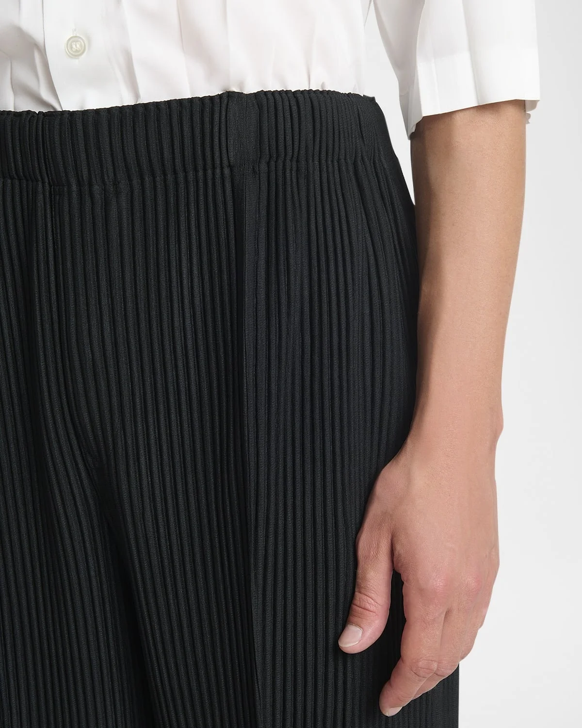 Miyake Pantalones plisados para hombre, pantalones de moda holgados con pierna ancha