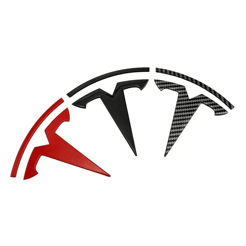 Para Tesla Model 3 y Model Y: Adhesivo de logotipo de aleación de zinc para capó delantero y emblema trasero de maletero con accesorios de estilo para carrocería.