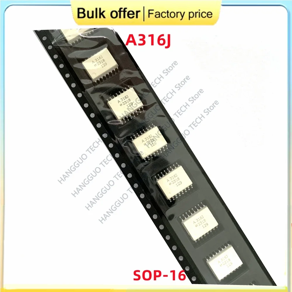 50 unids/lote Original nuevo A316J HCPL-316J parche SOP-16 IGBT optoacoplador ICH amplificador de aislamiento de alta precisión mejor en calidad