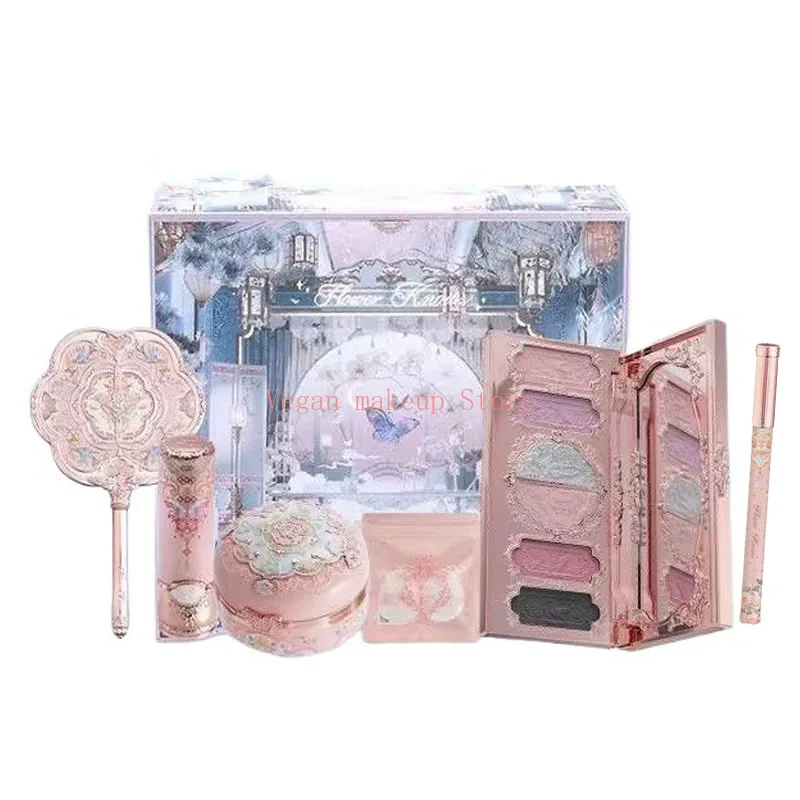 Set de regalo de maquillaje Flowerknows Butterfly Cloud Collar Collection, kit de maquillaje con rubor, lápiz labial, paleta de sombras de ojos, todo en una caja para mujeres