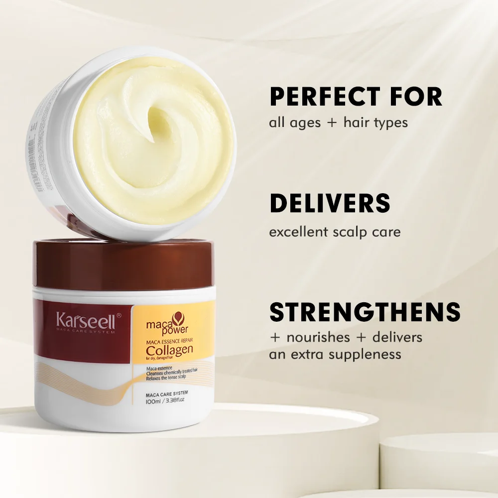 Karseell-mascarilla capilar de colágeno, 100ML, reparación profunda de daños, aceite de argán, tratamiento capilar de colágeno, previene la rotura del cabello para todo tipo de cabello