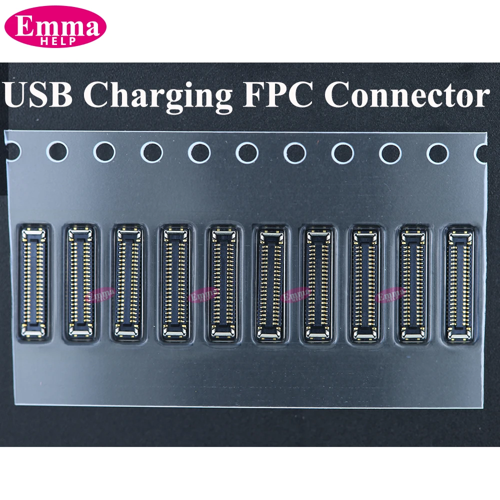 10 piezas de conector FPC original para puerto de carga de Samsung A04 A05 A14 A15 A24 A25 A34 A35 A52 A53 A54 A55, clip flexible para placa base