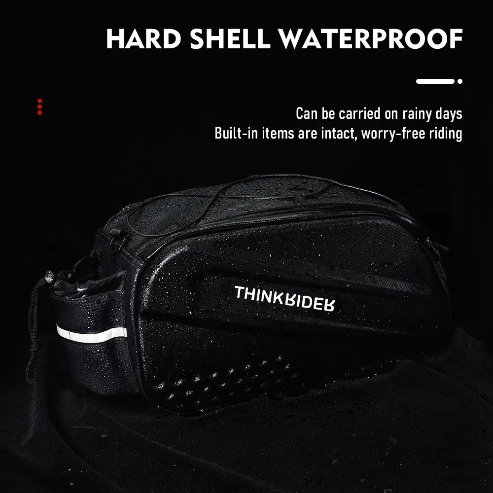 ThinkRider-Bolsa de coraza para bicicleta, bolsa de gran capacidad, Material antisalpicaduras, con cubierta para lluvia, 14L