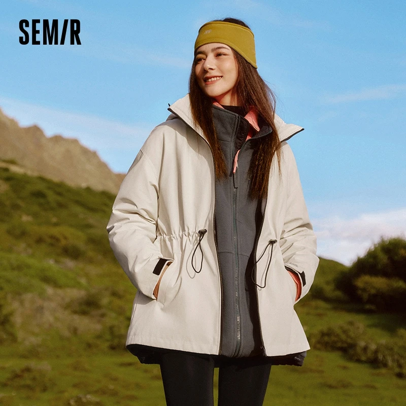 Chaqueta de Plumón Semir para Mujer, Nueva Colección 2026, Dos Piezas, Tres en Uno, Impermeable, Resistente al Aceite y a las Manchas, para Viajes, Uso Diario y Actividades al Aire Libre, Abrigo de Invierno