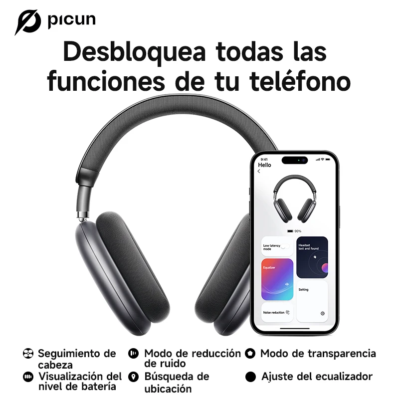 Picun F8 Pro ANC auriculares inalámbricos Audio espacial 3D seguimiento de cabeza-52dB ANC auriculares Bluetooth HIFI ENC HD micrófono aplicación de baja latencia