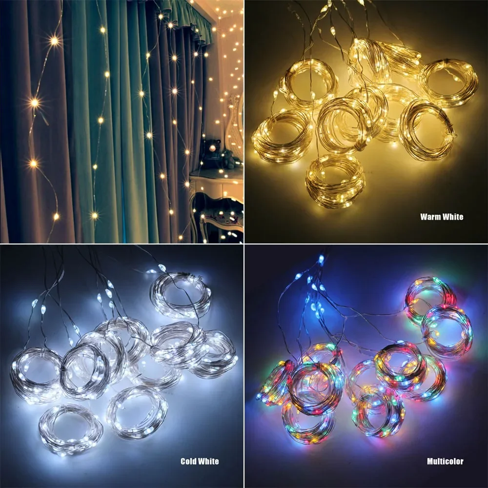Cortina de luces LED de 3M, guirnalda de luces de Navidad, lámparas para boda, fiesta, hogar, decoración de jardín