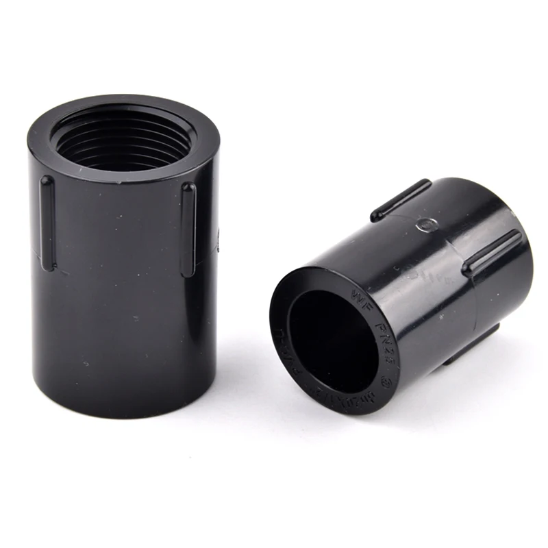 Conector directo de PVC negro, rosca macho/hembra de 1/2 "3/4" 1 "a 20/25/32mm, accesorios de junta recta para tubería de agua de riego de jardín