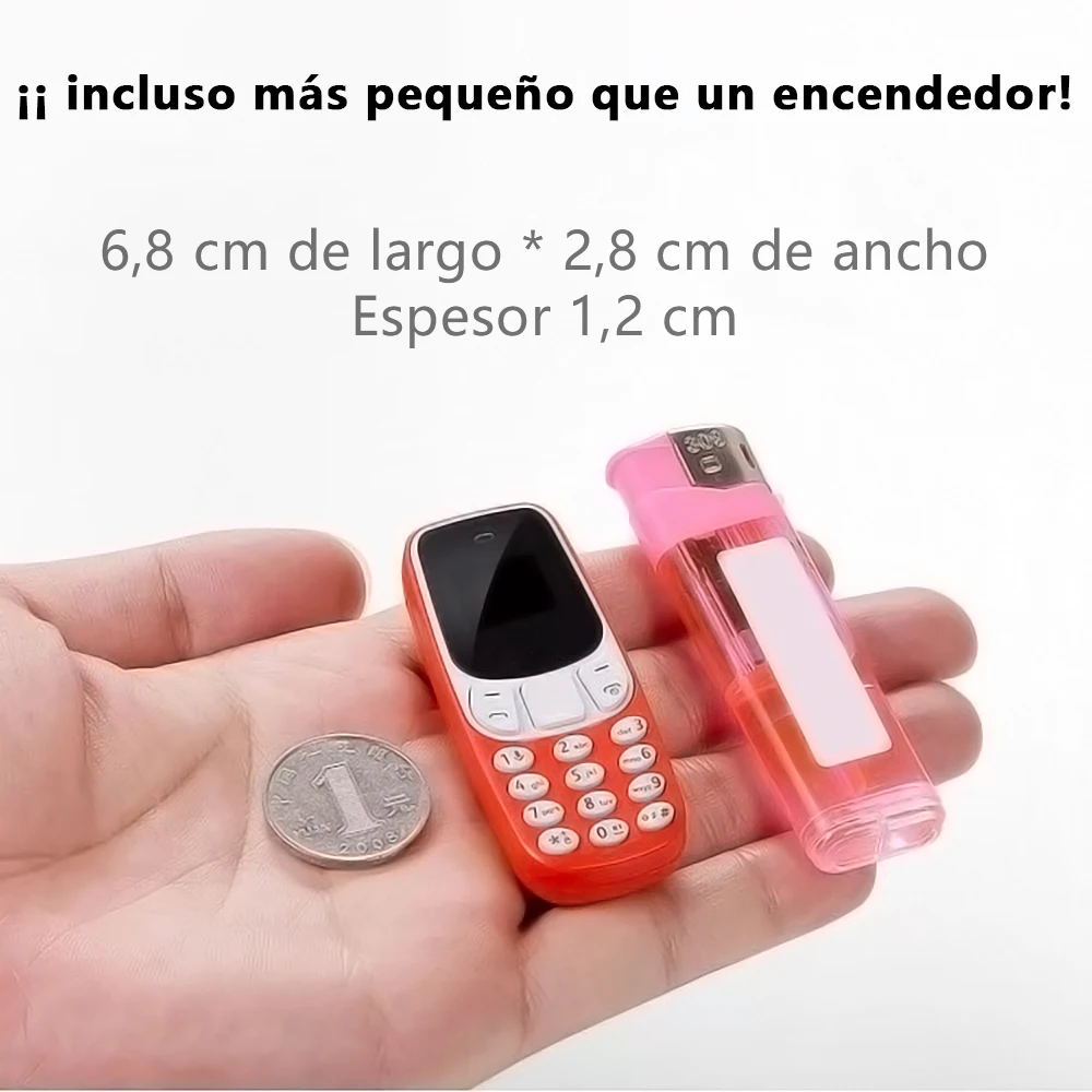 SERVO BM10 Mini función de teléfono Dual SIM Dual Standby marcación de voz reproductor Mp3 de baja radiación con gancho para la oreja teléfono celular de bolsillo