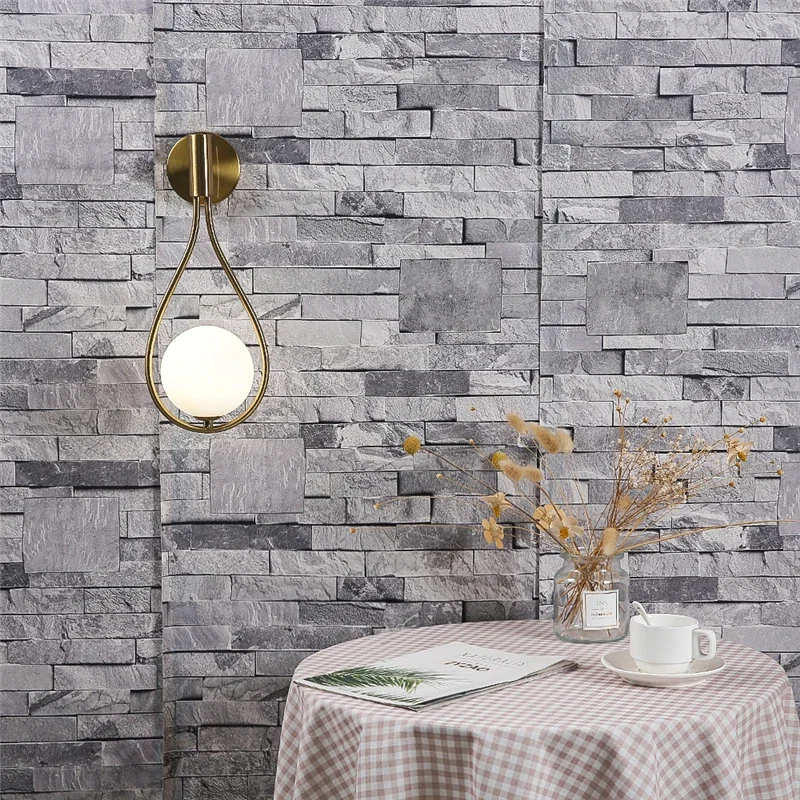 Lámpara de pared con bola de cristal de Metal moderna, lámparas de pared simples nórdicas para sala de estar, dormitorio, mesita de noche, pasillo, escalera, luces de pared