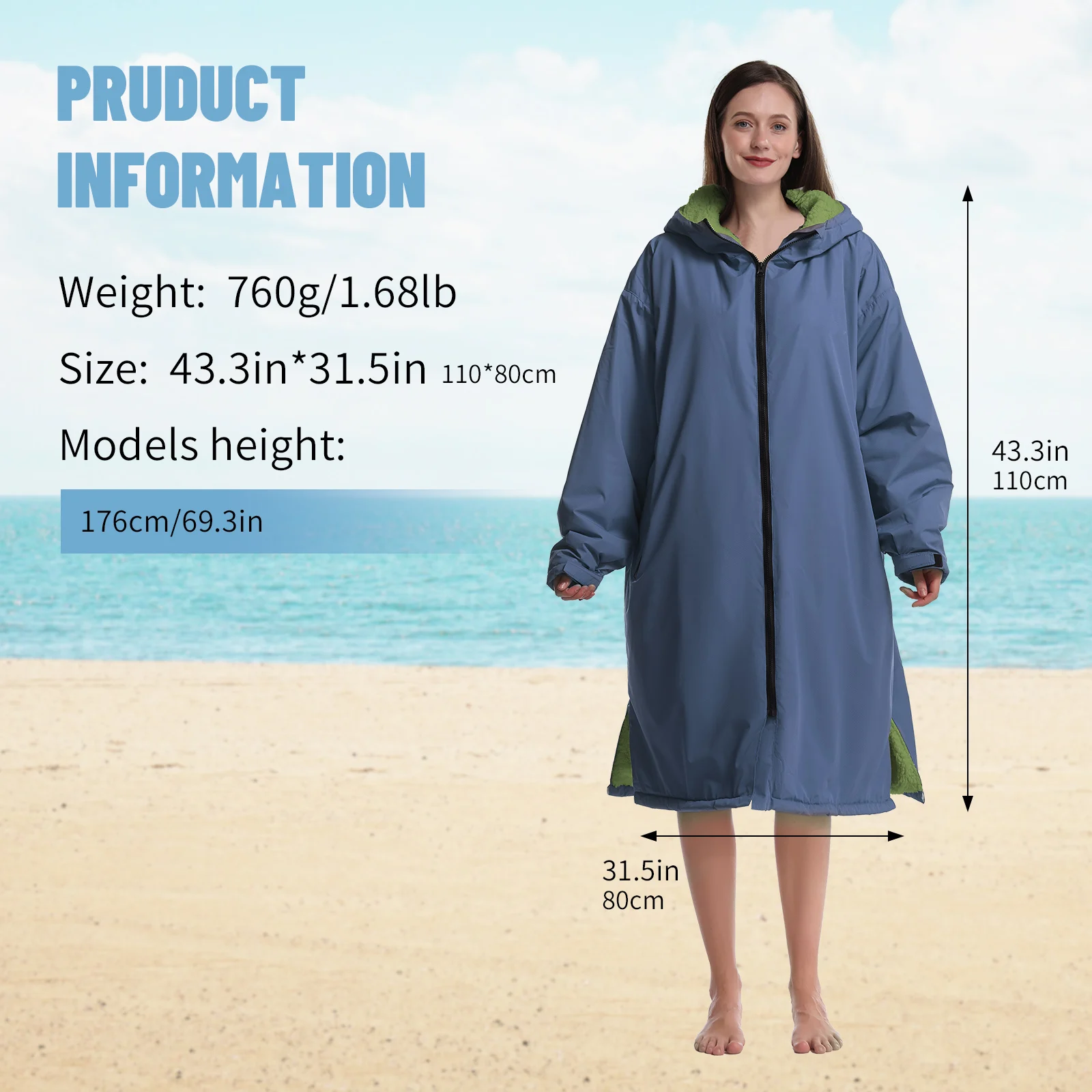 Mutao Bata cambiante de secado rápido, ultrasuave, impermeable, de secado rápido, suave y acogedor, perfecta para nadar, surfear y bucear
