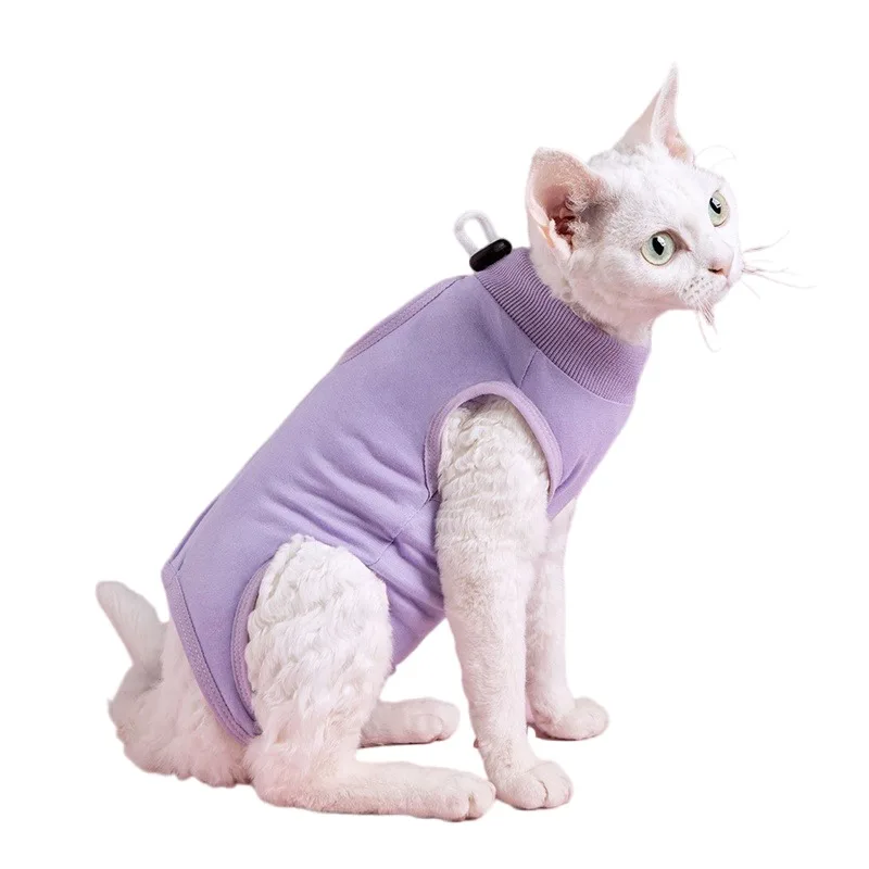 Traje de recuperación para gatos y cachorros, anti-lamido, suave, para después de cirugía y esterilización, tipo mono o chaleco.