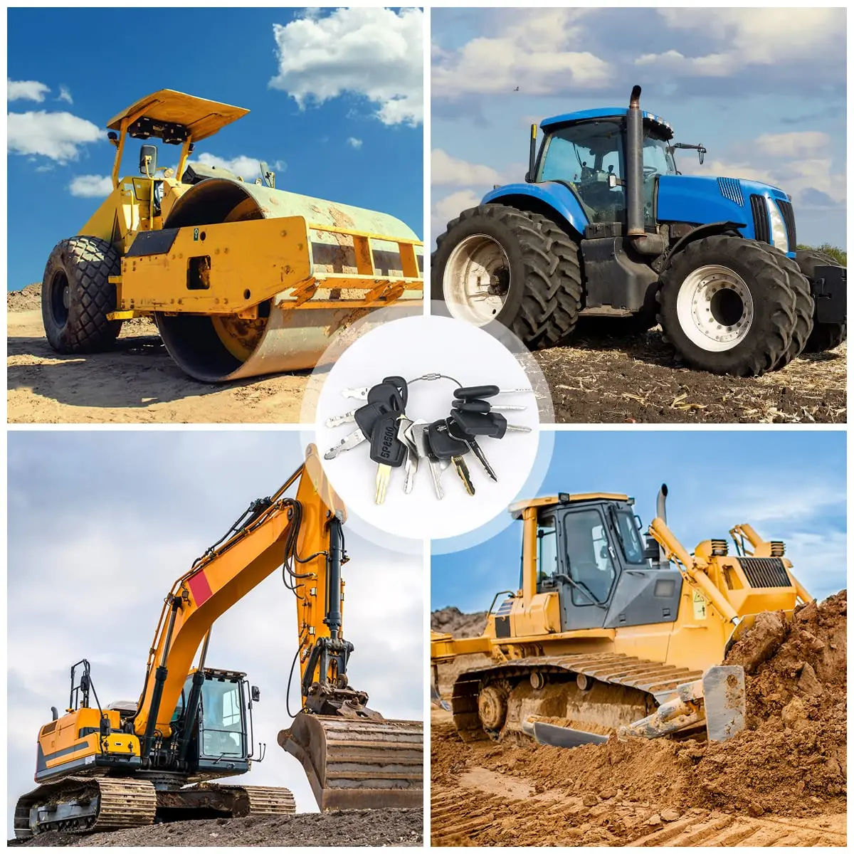 Llave de encendido de construcción de equipos pesados de 12 llaves para Caterpillar Jcb Yanmar Kobelco para excavadora Volvo BOBCAT Hitachi Komatsu