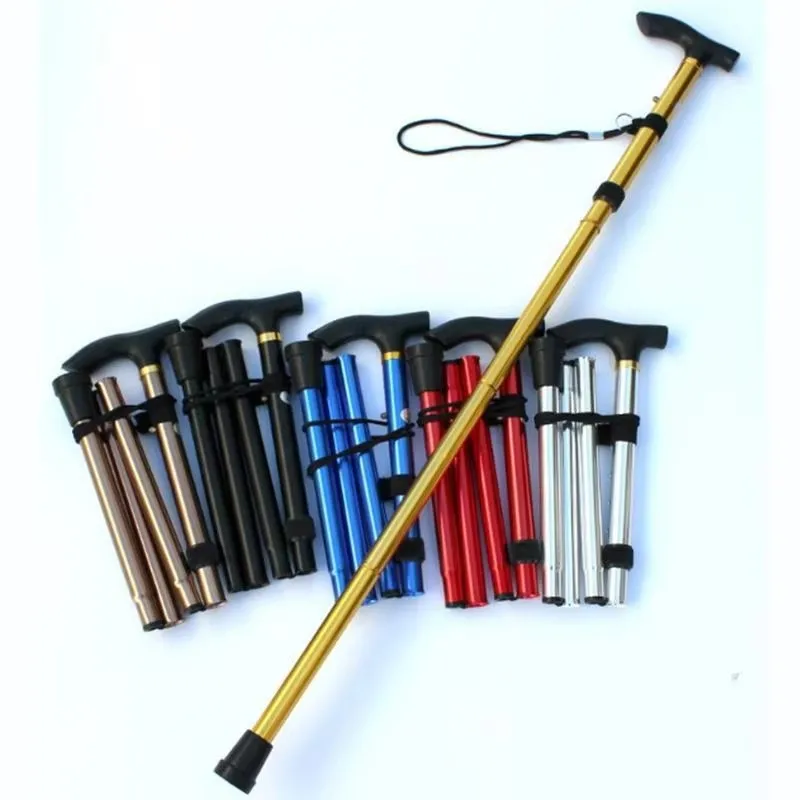 Bastón de Aluminio Telescópico Plegable Ajustable, Antideslizante, Ligero, para Caminar, Senderismo y Apoyo para Personas Mayores