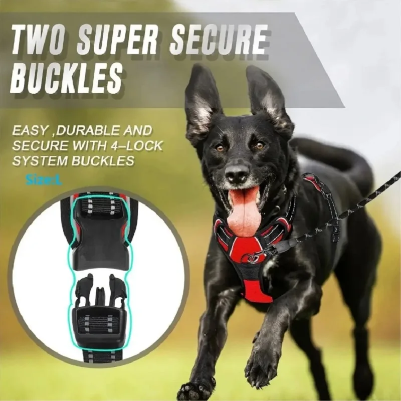 Arnés Antitirones para Perros Grandes, Arnés Resistente y Reflectante con Asa de Fácil Control para Pasear Perros Grandes y Medianos, Suministros para Mascotas