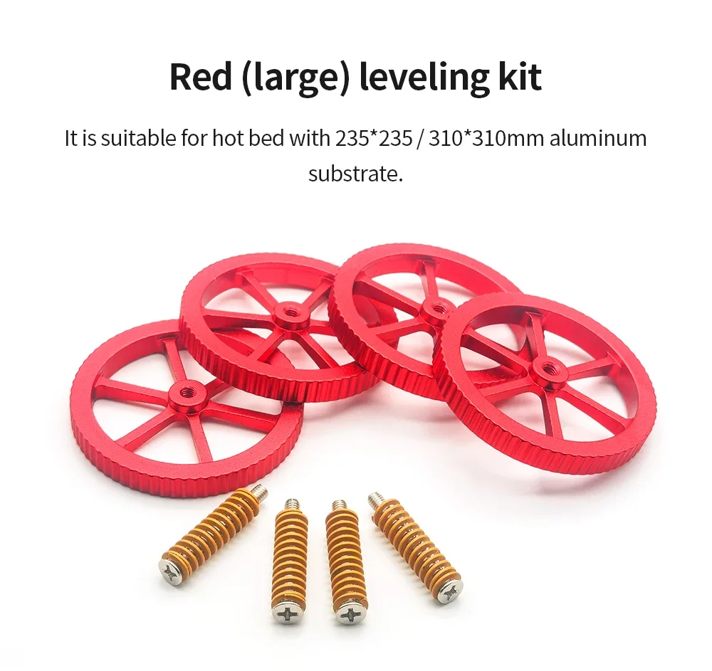 Kit de nivelación de cama térmica para impresora 3D, tuerca de nivelación manual de aluminio + resortes + columna de silicona de 18mm y 16mm para Ender 3/Ender 5/CR-10