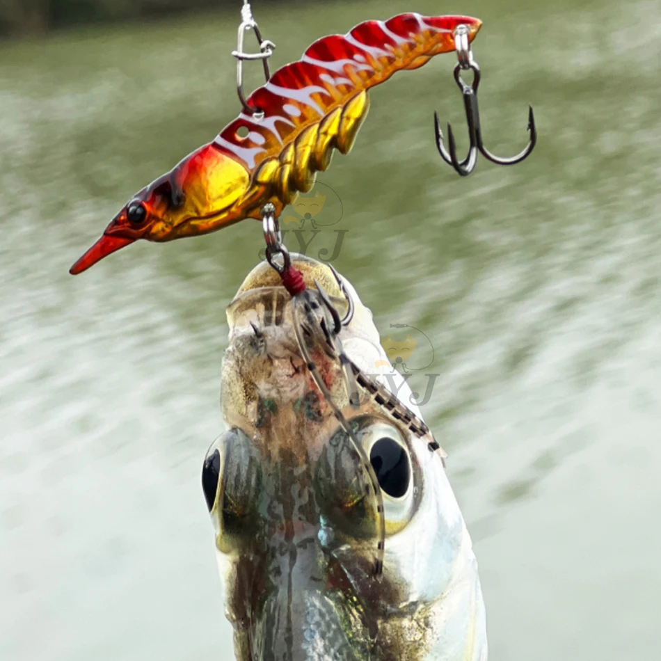 Señuelos tipo camarón de tiro largo, ganchos Wobbler de hundimiento VIB de Metal para Lucio, Walleye Bass con accesorios, 5g/7g/11g/14g, 1 ud.