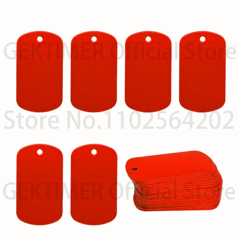 100 Piezas de Etiquetas de Identificación Militar de Aluminio en Blanco, Anillos para Llaveros, Etiquetas Colgantes con Logotipo Personalizado, Suministros para Manualidades y Joyería DIY