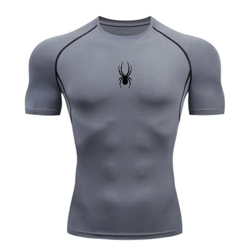 Camiseta deportiva para hombre Spider, camiseta de secado rápido para culturismo y correr, camisetas de compresión para gimnasio, camisetas ajustadas para Fitness para hombre Rashgard