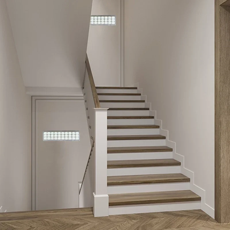 Luz de Emergencia LED Mejorada y Más Brillante de 30/60 LED, 2 Modos, Luminaria de Seguridad Recargable de Montaje en Pared para Protección Contra Incendios en el Hogar