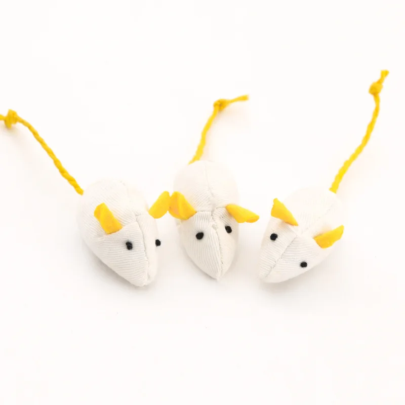 3-200 Piezas Juguetes de Ratón con Sonajero para Gatos, También Juguetes Interactivos de Piel Sintética Prellenados con Hierba Gatera, Juguetes de Hierba Gatera para Gatos, Productos para Mascotas