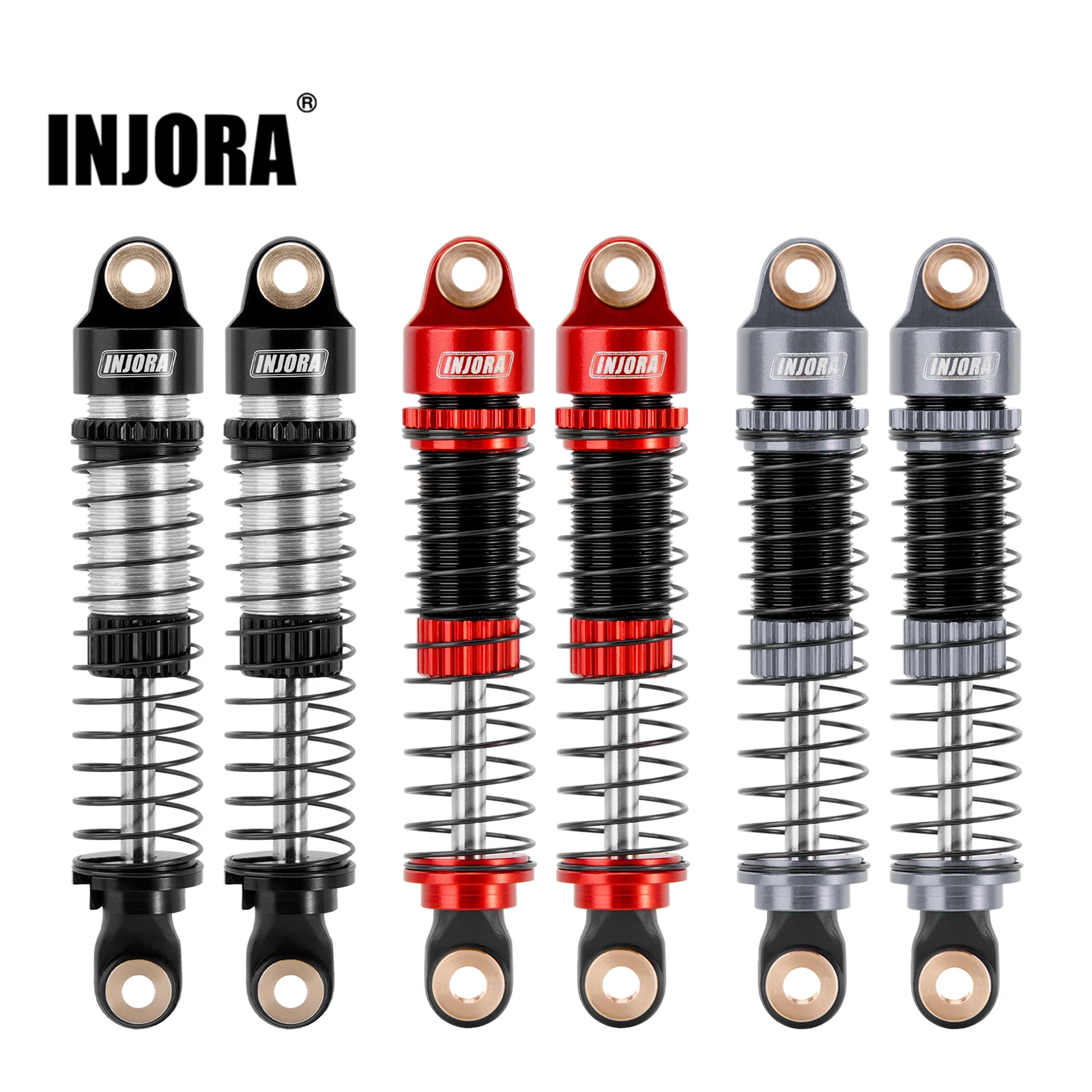 INJORA Amortiguador de aceite roscado de 53 mm para actualización 1/18 RC Crawler TRX4M (4M-24)