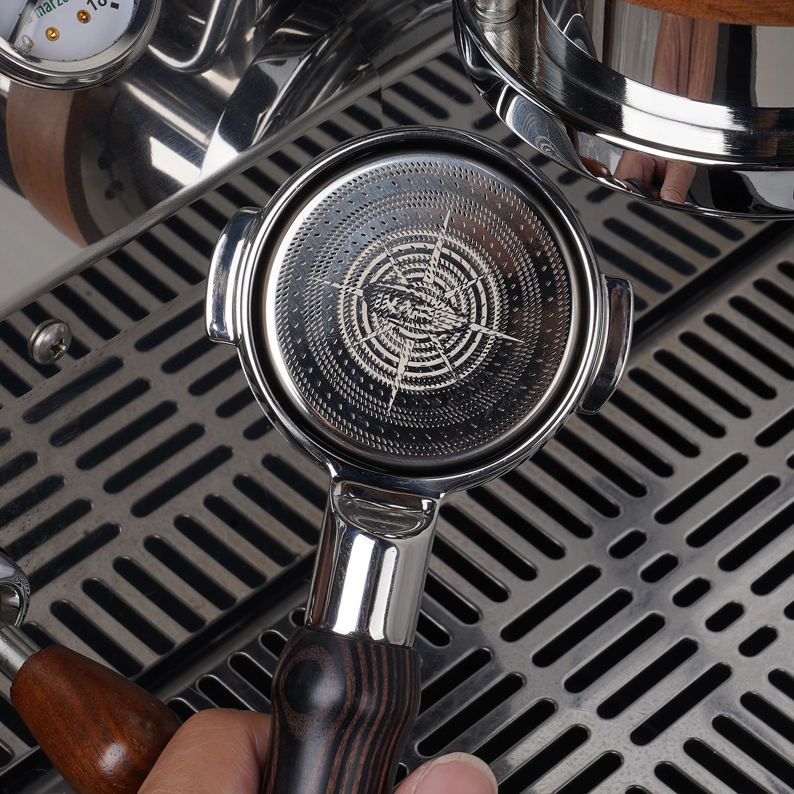 IKAPE-cesta de filtro de Espresso de extracción de alta precisión, cestas de filtro de acero inoxidable para portafiltro sin fondo