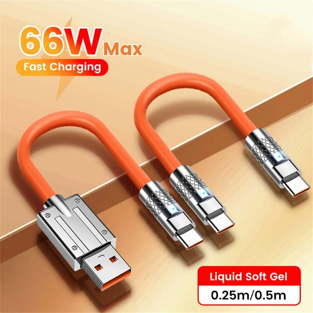 Cable USB C Corto de 25cm/50cm, Cable de Datos USB Tipo C a Tipo C de Carga Rápida para iPhone 16 15 Samsung Xiaomi Huawei, Cable para Banco de Energía
