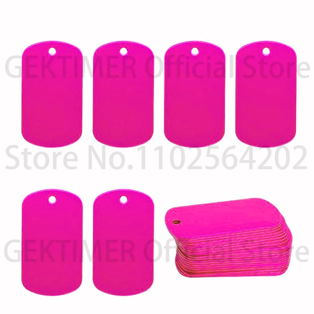 100 Piezas de Etiquetas de Identificación Militar de Aluminio en Blanco, Anillos para Llaveros, Etiquetas Colgantes con Logotipo Personalizado, Suministros para Manualidades y Joyería DIY