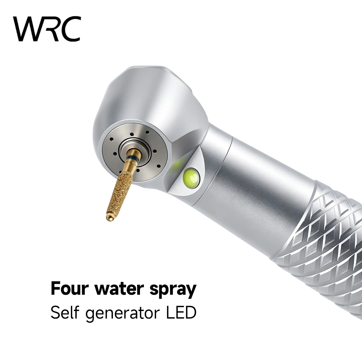 Turbina dental de alta velocidad LED con rodamientos cerámicos, 4 orificios, refrigeración por pulverización de agua, botón pulsador, para uso odontológico
