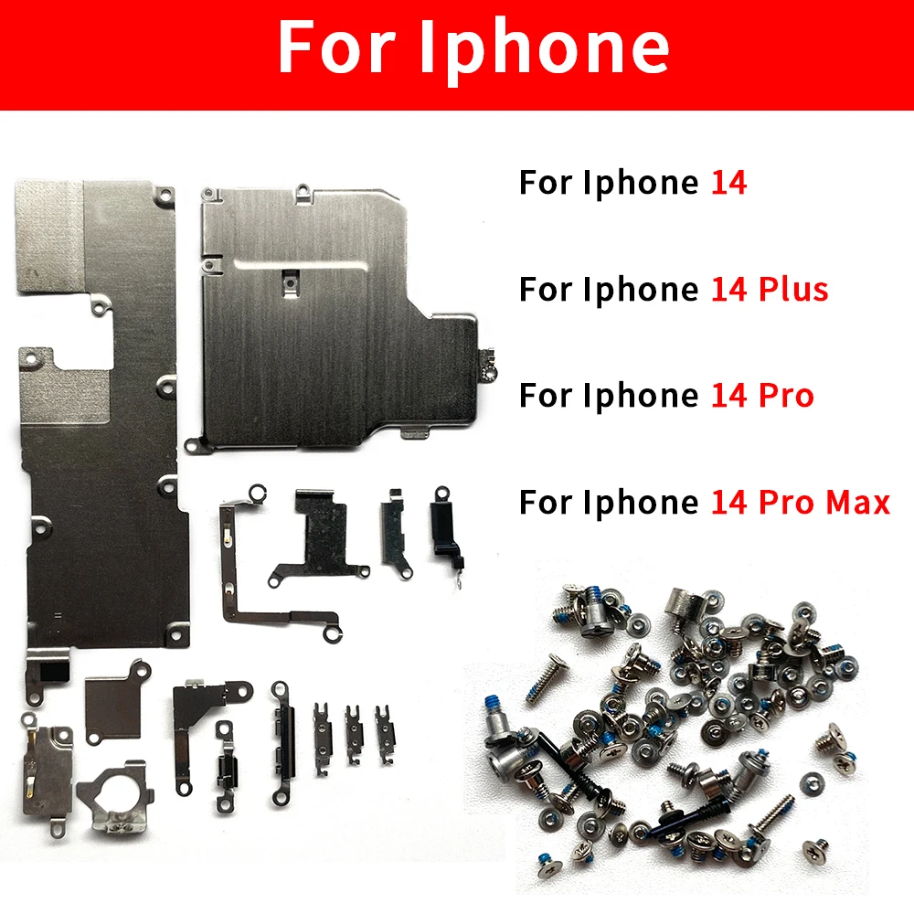 Juego Completo de Tornillos, Soporte Interno de Metal, Piezas de Repuesto, Placa Protectora para iPhone 11 12 13 14 Pro Max Mini 14 Plus