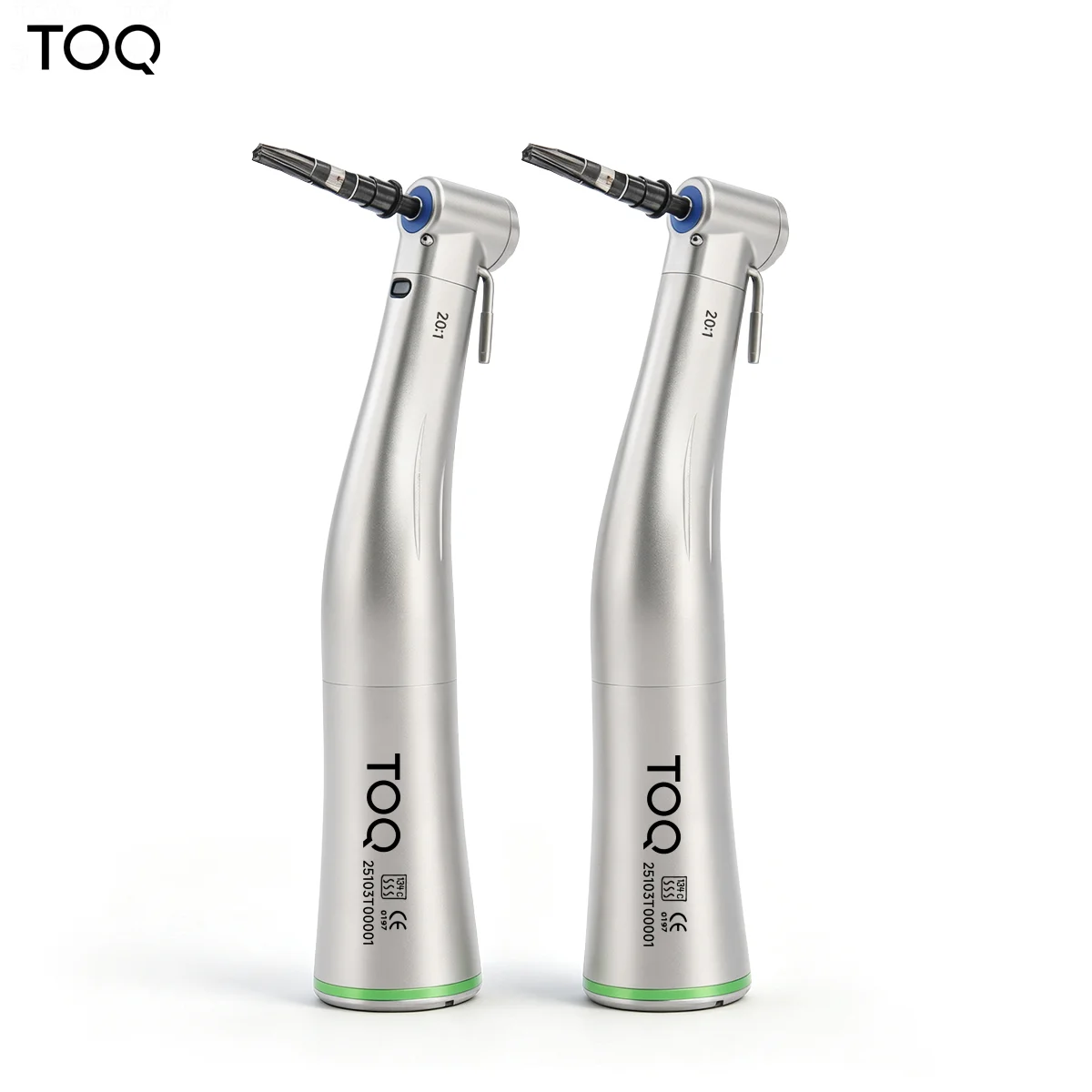 Pieza de mano dental de baja velocidad 20:1 Ti Max LED con fibra óptica para cirugía de implantes, contra-ángulo con turbina de aire para clínica dental