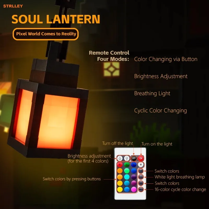 Lámpara de Noche Estilo Pixel, Linterna Portátil, Adorno de Mesa, 16 Colores, Linterna DIY, Decoración de Interiores, Luz de Ambiente Festivo