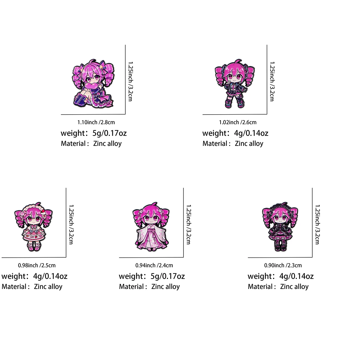 Juego de 11 broches de esmalte de dibujos animados de chica de pelo rojo para solapa, bolso, ropa, mochila, insignias de anime, regalos de joyería para amigos