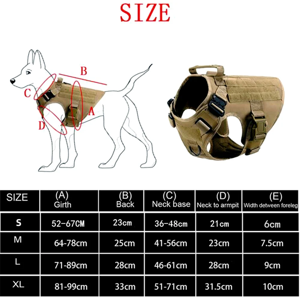Chaleco militar táctico para mascotas pastor alemán Golden Retriever, juego de arnés y correa para perros de entrenamiento táctico para perros de todas las razas