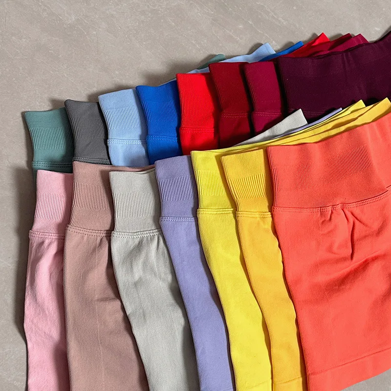 Pantalones cortos deportivos sin costuras de cintura alta para mujer: compresión para control de barriga, levantamiento de glúteos, transpirables de alta elasticidad, para YOGA