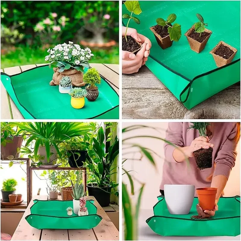 Esteras impermeables gruesas, esteras para cambiar el suelo del jardín, herramientas de jardinería, maceta para plantas y flores, esteras para plantas reutilizables para trasplante