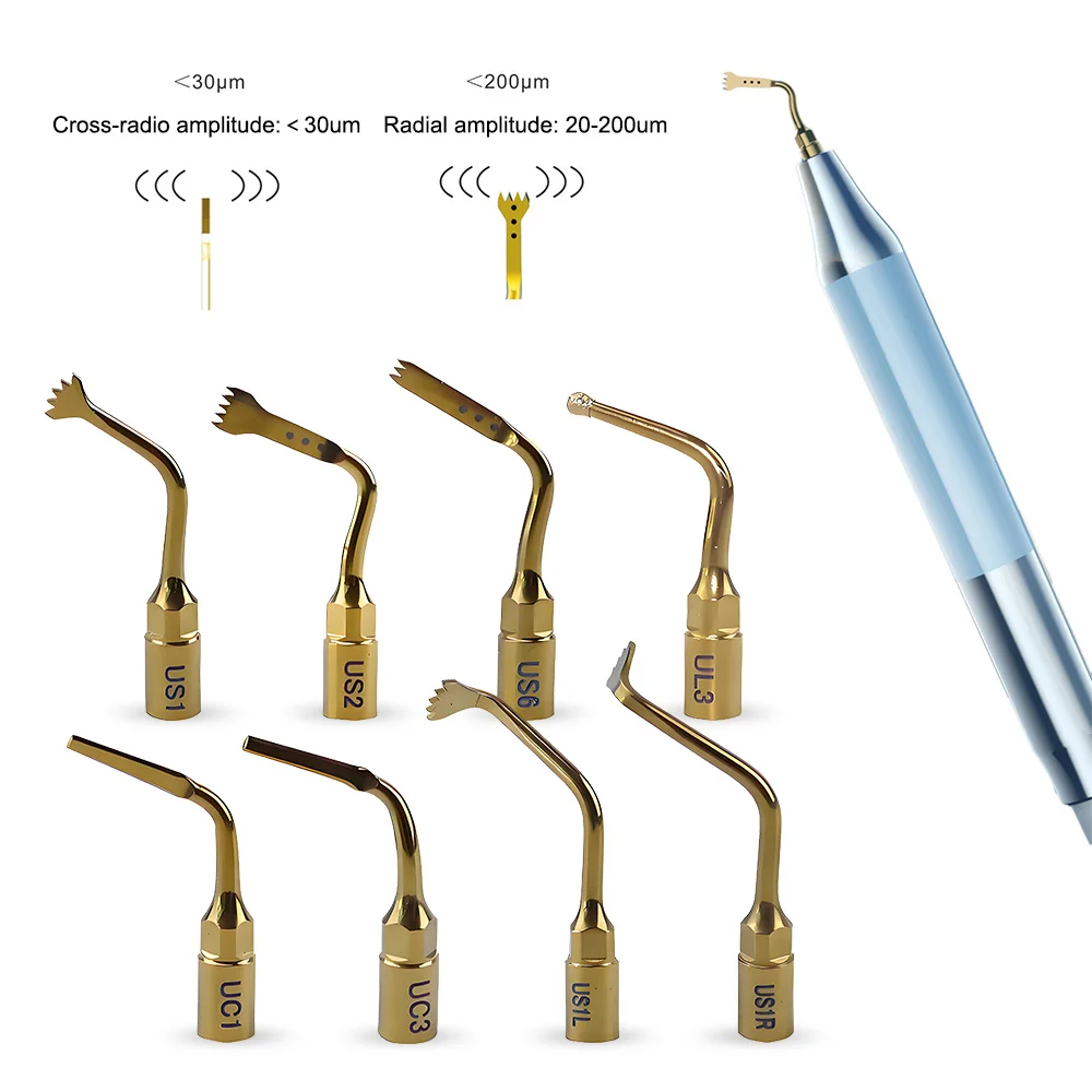 Puntas de piezocirugía dental serie US/UL/UC/UI para corte óseo y elevación de senos – Compatibles con Woodpecker Mectron