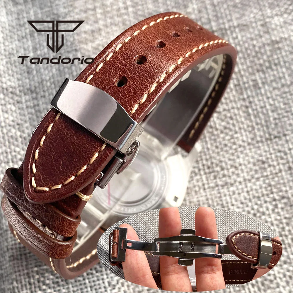 Tandorio 36mm moda 20BAR reloj piloto de buceo automático para hombres señoras NH35/PT5000/Miyota8215 Movt reloj de pulsera de zafiro verde Lume