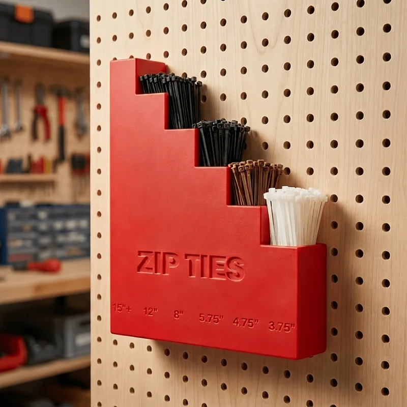 Organizador de cables de 5 niveles para montaje en pared, soporte para sujetacables para garaje, taller, almacenamiento de herramientas en tablero perforado