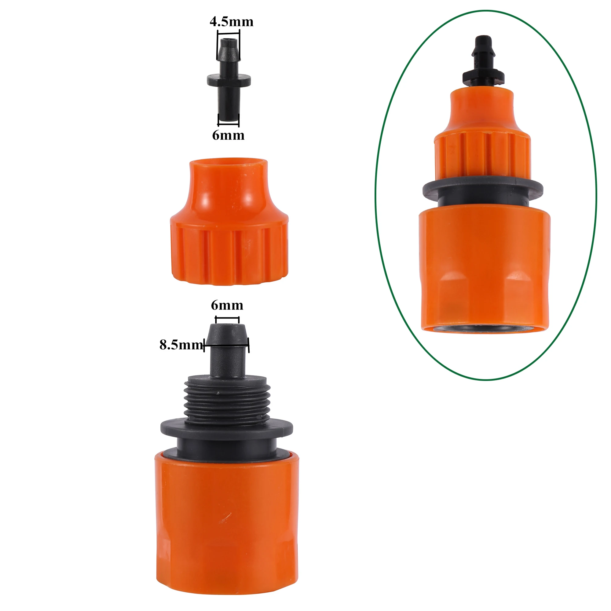 Conector rápido de manguera de 4/7mm y 8/11mm para riego de jardín, acoplador de limpieza para lavado de coche