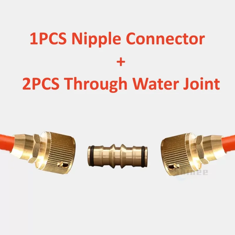 1 Uds. Conector rápido de grifo de latón de 1/2 ''3/4'' 1 '', adaptador de acoplamiento de manguera de cobre de 16mm, herramienta de accesorios para pistola de riego de reparación de tubos de jardín