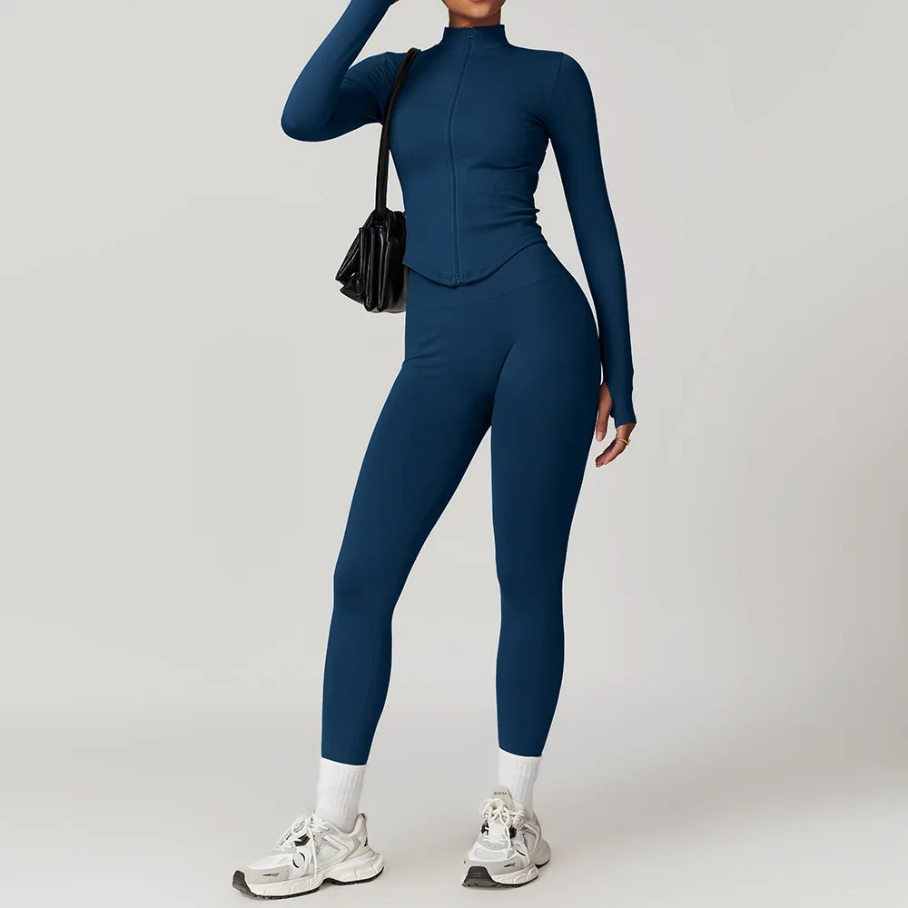 Conjunto de Yoga para mujer, ropa deportiva de gimnasio, trajes de Yoga sin costuras para Fitness, chándales de manga larga, Sujetador deportivo, mallas de gimnasio, 2/3/4 Uds.