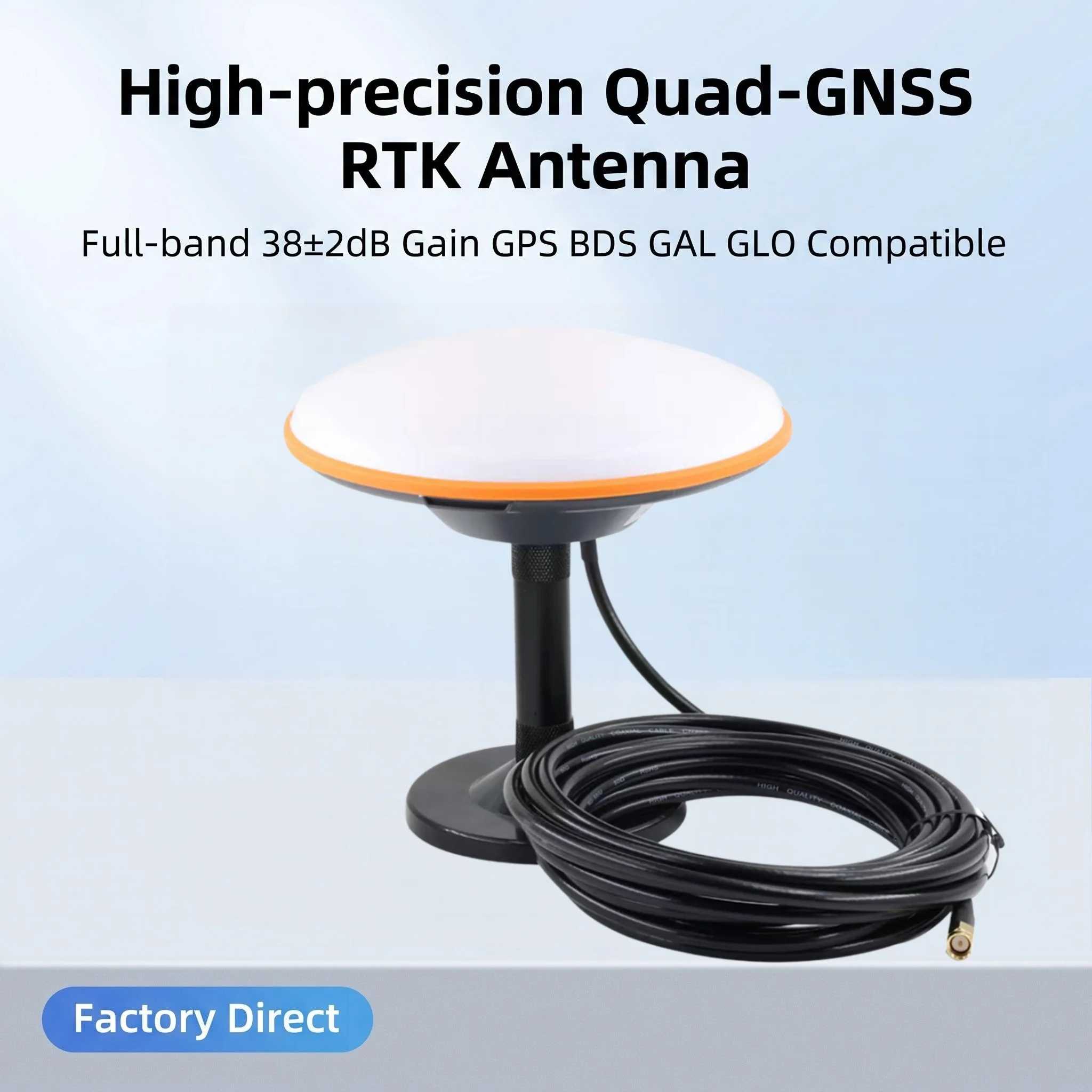 Antena de Topografía GNSS RTK de Alta Precisión para Agricultura, GPS L1 L2 L5, Galileo, Glonass, Banda L